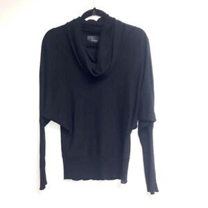 LINE KNITWEAR Cashmere Cowl Neck Long Sleeve Lightweight Sweater Black S